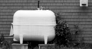 Fuel tank outside house